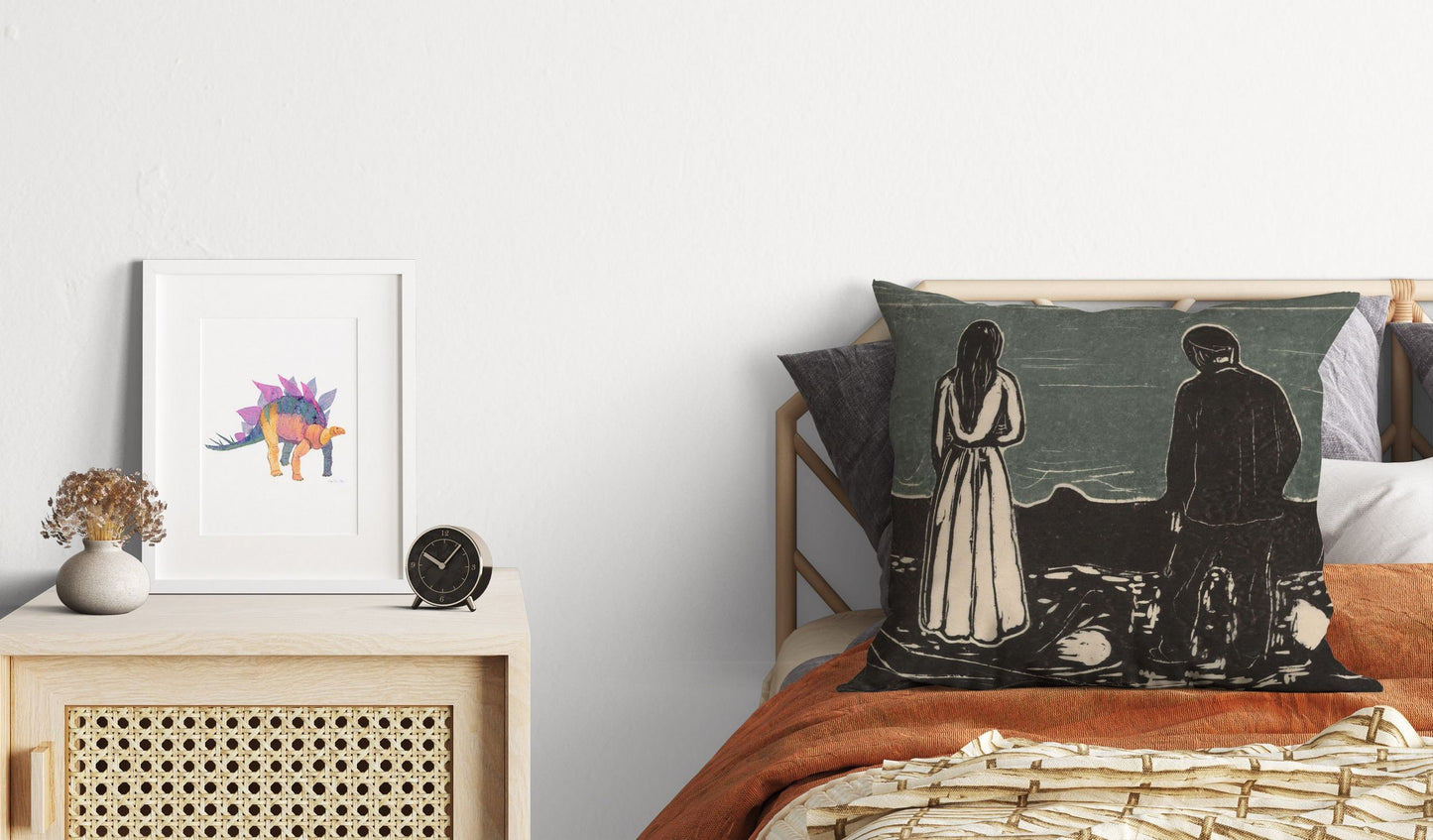 Edvard Munch Famous Art, Throw Pillow Cover, Abstract Pillow, Art Pillow, Black And White, Modern Pillow, 22X22 Pillow Cover, Playroom Decor
