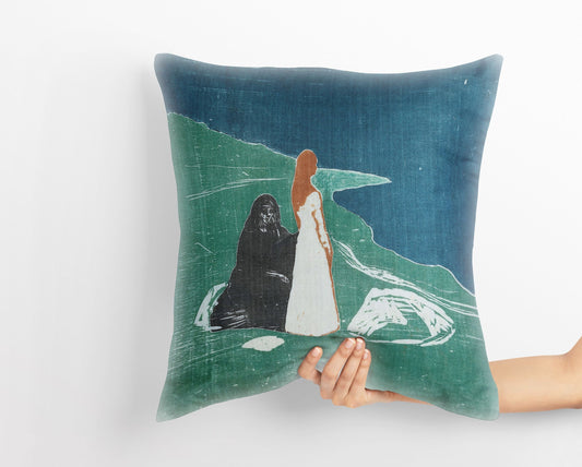 Edvard Munch Famous Art Two Women On The Beach, Toss Pillow, Abstract Throw Pillow, Artist Pillow, Green Pillow Cases, Modern Pillow