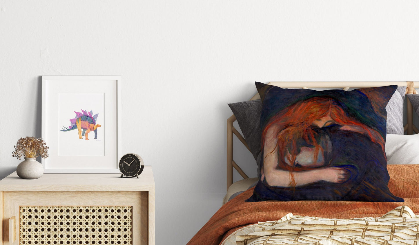 Edvard Munch Famous Art Vampire, Decorative Pillow, Abstract Throw Pillow, Artist Pillow, Modern Pillow, Playroom Decor, Sofa Pillows