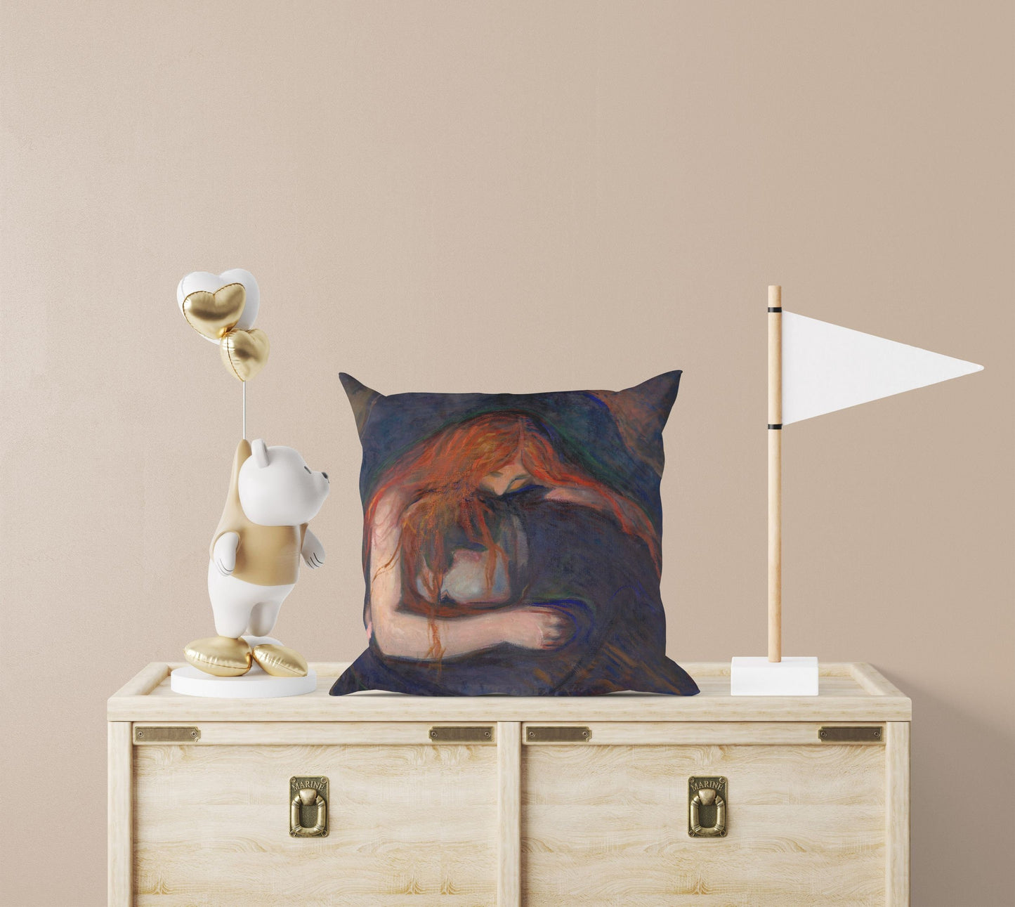 Edvard Munch Famous Art Vampire, Decorative Pillow, Abstract Throw Pillow, Artist Pillow, Modern Pillow, Playroom Decor, Sofa Pillows