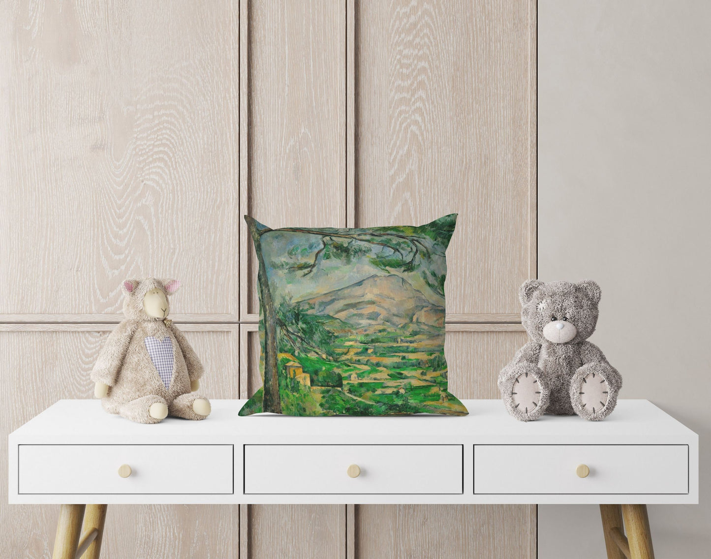 Paul Cezanne Famous Art, Toss Pillow, Abstract Throw Pillow Cover, Green Pillow Cases, Post-Impressionist Art, Large Pillow Cases
