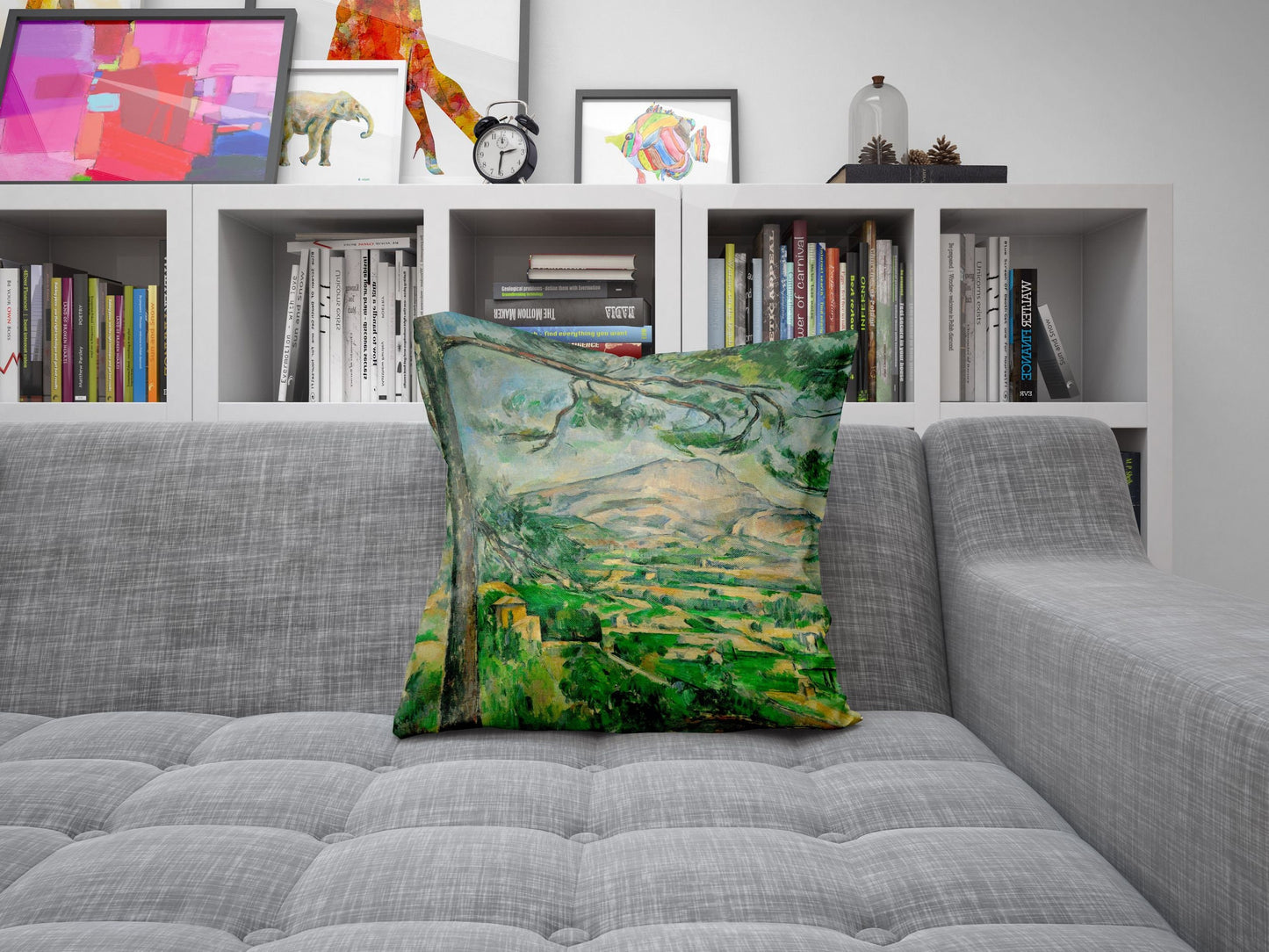 Paul Cezanne Famous Art, Toss Pillow, Abstract Throw Pillow Cover, Green Pillow Cases, Post-Impressionist Art, Large Pillow Cases