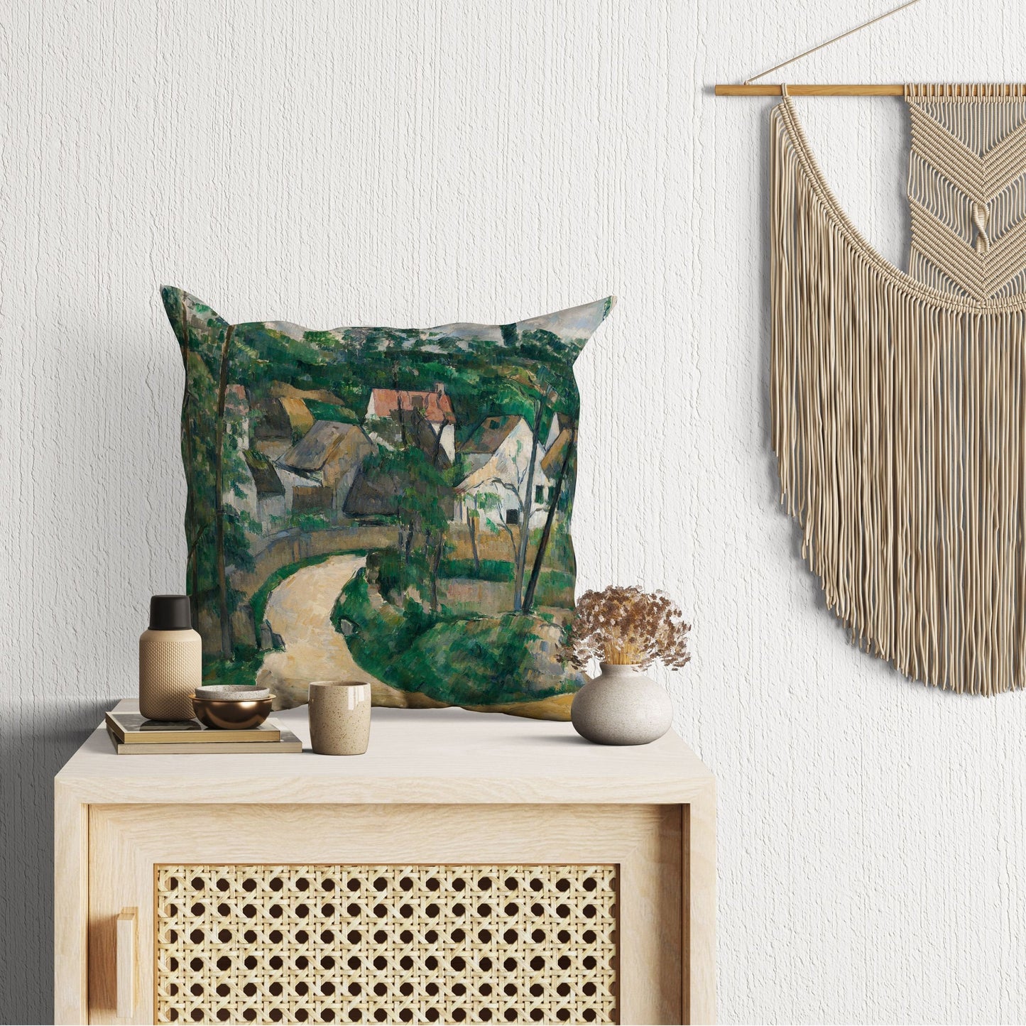 Paul Cezanne Famous Art, Pillow Case, Abstract Throw Pillow Cover, Art Pillow, Green Pillow Cases, Post-Impressionist Art