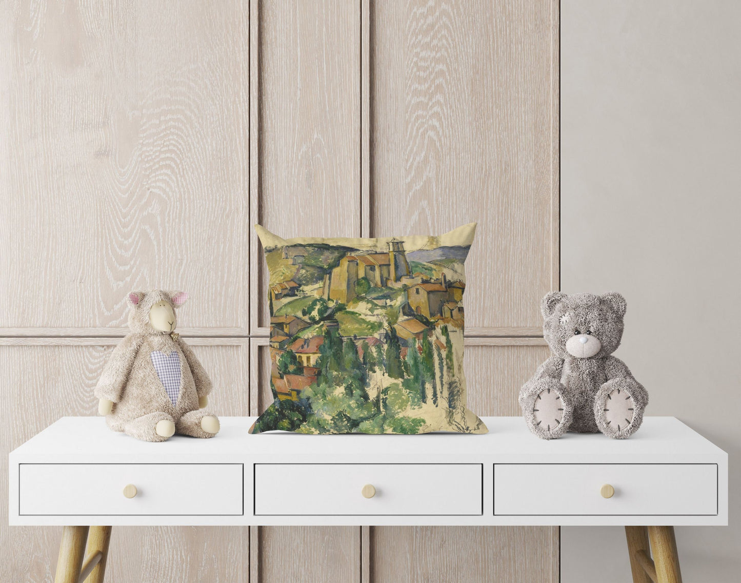Paul Cezanne Famous Art, Pillow Case, Abstract Pillow, Designer Pillow, Green Pillow Cases, Modern Pillow, Large Pillow Cases