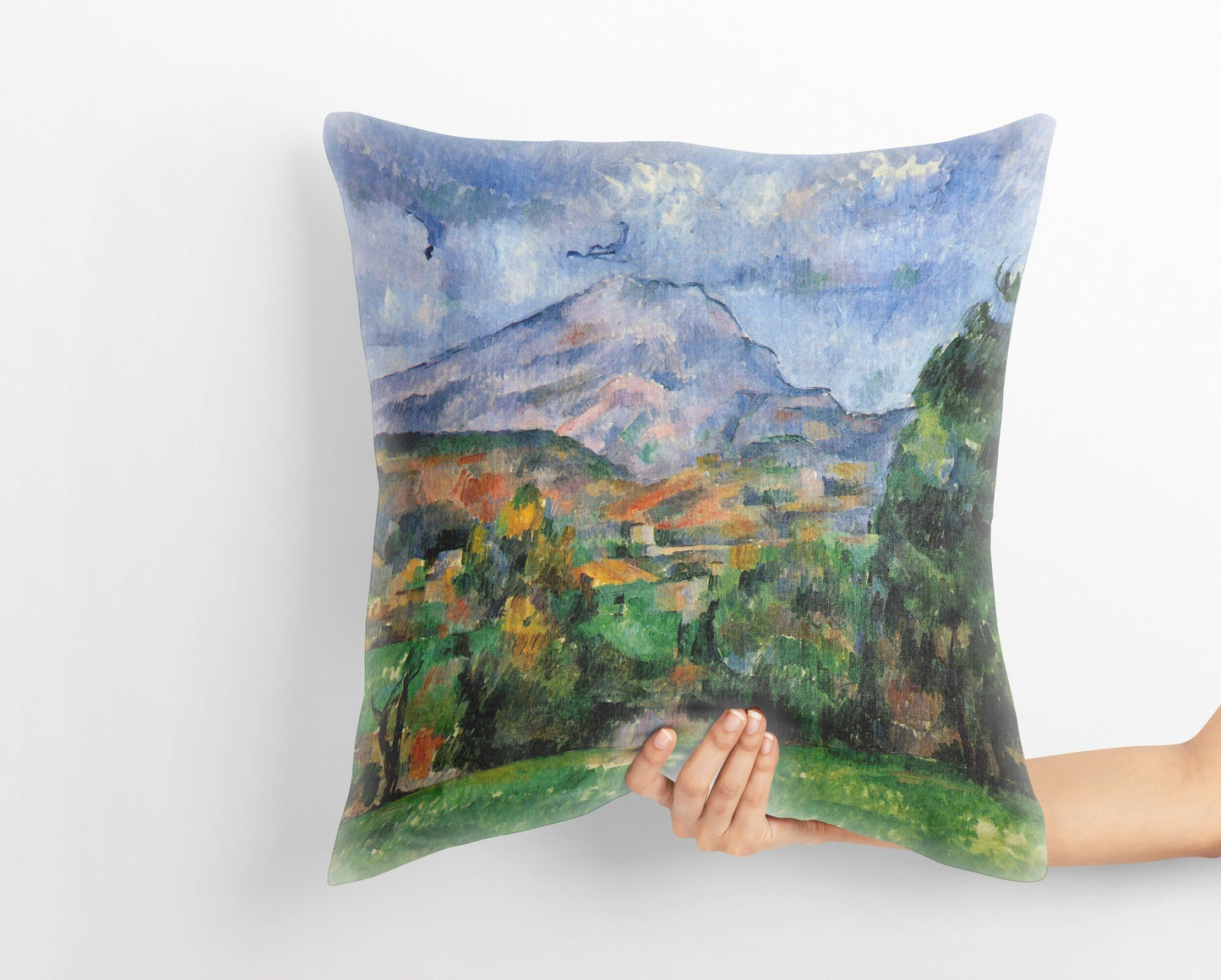 Paul Cezanne Famous Art, Decorative Pillow, Abstract Pillow, Artist Pillow, Green And Blue, 22X22 Pillow Cover, Farmhouse Sofa Pillows