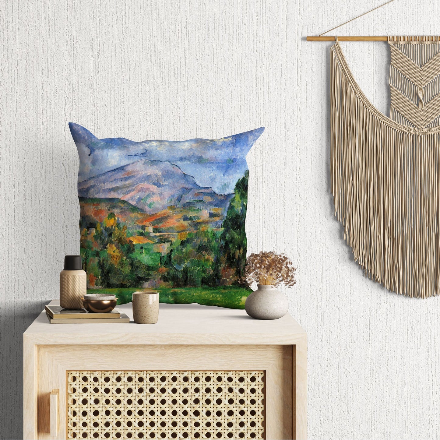 Paul Cezanne Famous Art, Decorative Pillow, Abstract Pillow, Artist Pillow, Green And Blue, 22X22 Pillow Cover, Farmhouse Sofa Pillows