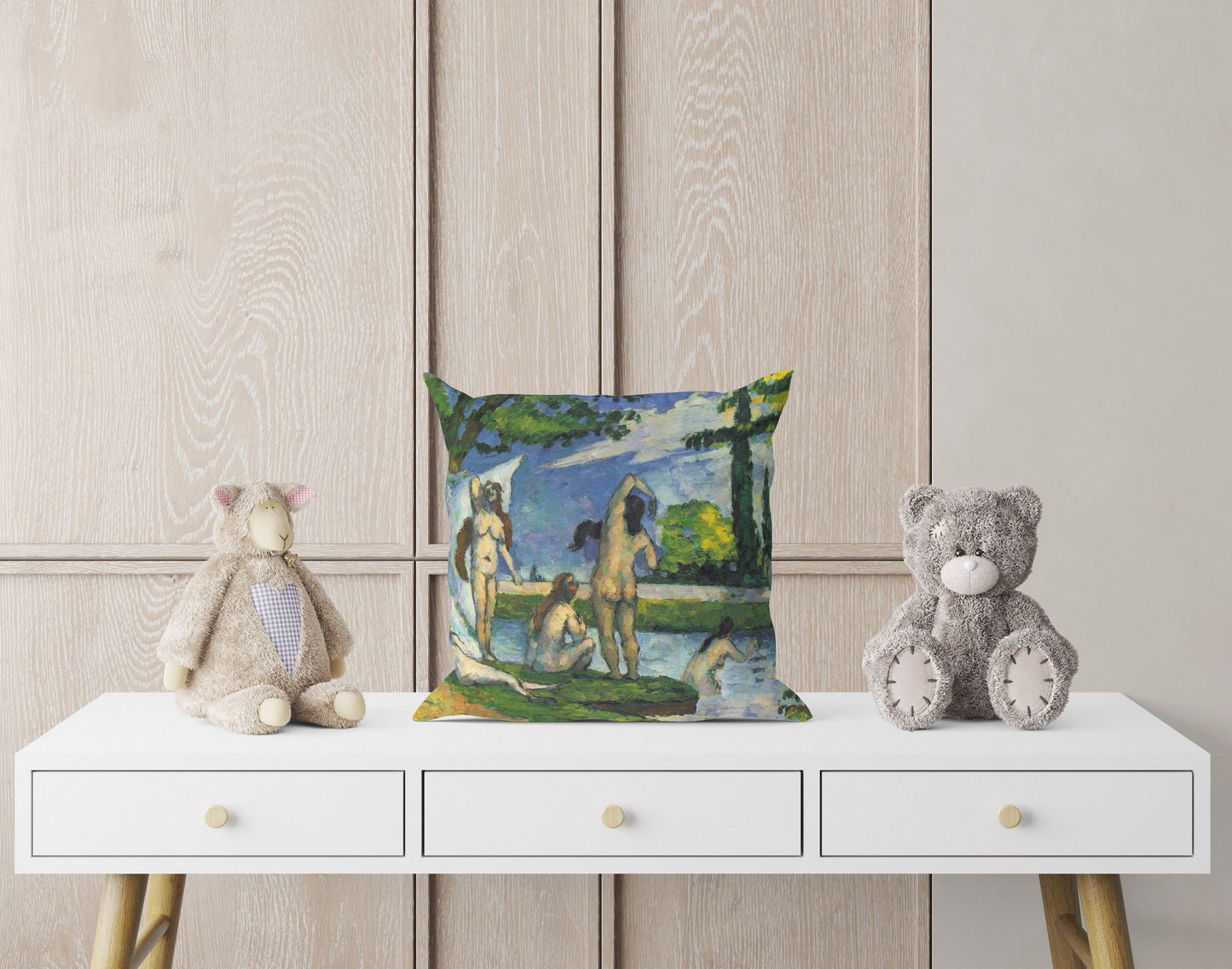 Paul Cezanne Famous Art, Pillow Case, Abstract Pillow, Art Pillow, Green And Yellow, Modern Pillow, Large Pillow Cases, Home Decor Pillow