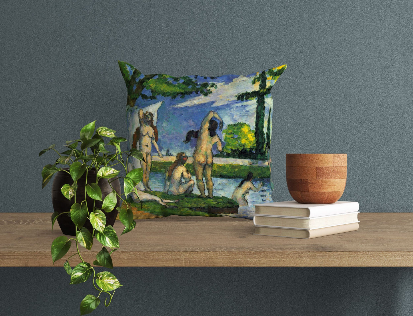 Paul Cezanne Famous Art, Pillow Case, Abstract Pillow, Art Pillow, Green And Yellow, Modern Pillow, Large Pillow Cases, Home Decor Pillow