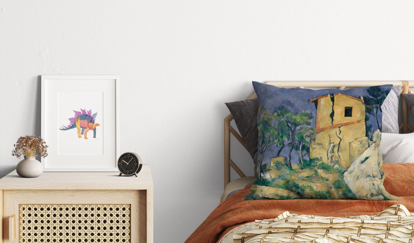 Paul Cezanne Famous Painting, Toss Pillow, Abstract Pillow, Artist Pillow, Blue And Yellow, Post-Impressionist Art, Square Pillow