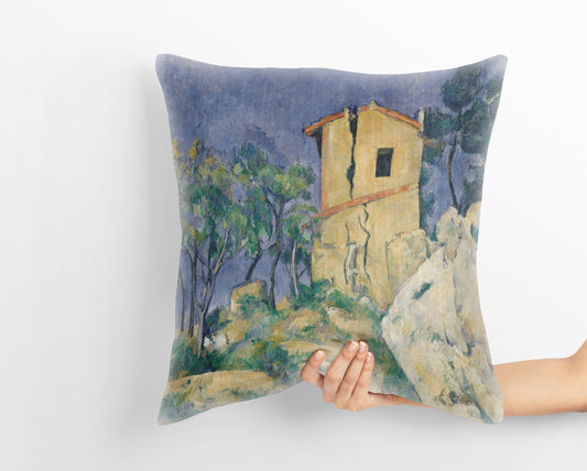 Paul Cezanne Famous Painting, Toss Pillow, Abstract Pillow, Artist Pillow, Blue And Yellow, Post-Impressionist Art, Square Pillow