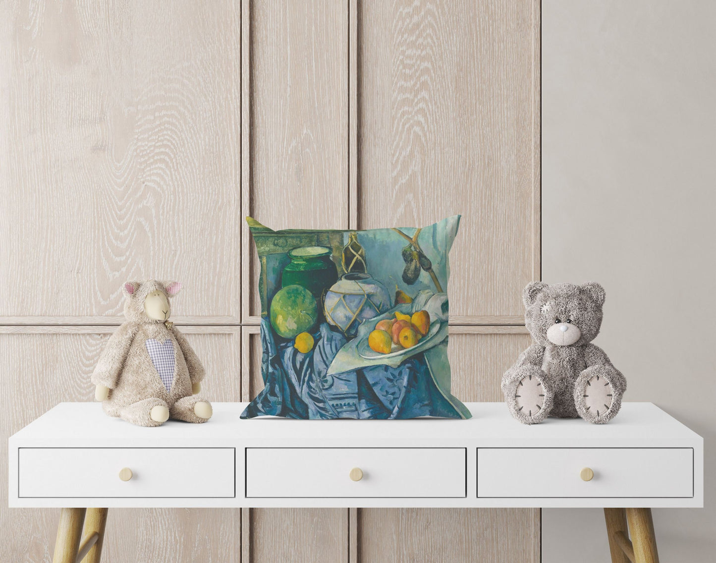 Paul Cezanne Famous Painting, Toss Pillow, Abstract Throw Pillow Cover, Blue And Green, Post-Impressionist Art, 22X22 Pillow Cover