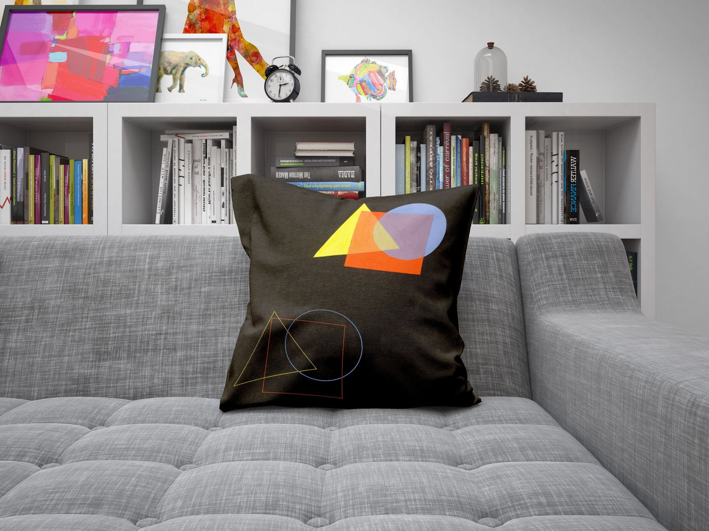 Wassily Kandinsky Abstract Painting Decorative Pillow, Abstract Pillow Case, Designer Pillow, Black, Contemporary Pillow, Square Pillow