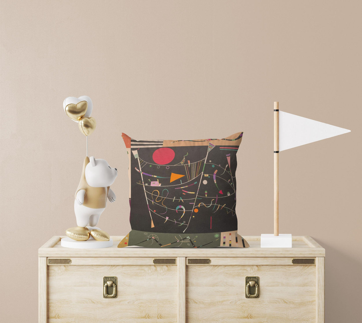 Wassily Kandinsky Abstract Painting, Pillow Case, Abstract Throw Pillow Cover, Art Pillow, Black, Contemporary Pillow, 18 X 18 Pillow Covers