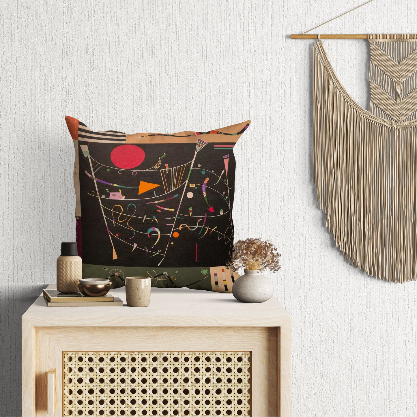 Wassily Kandinsky Abstract Painting, Pillow Case, Abstract Throw Pillow Cover, Art Pillow, Black, Contemporary Pillow, 18 X 18 Pillow Covers