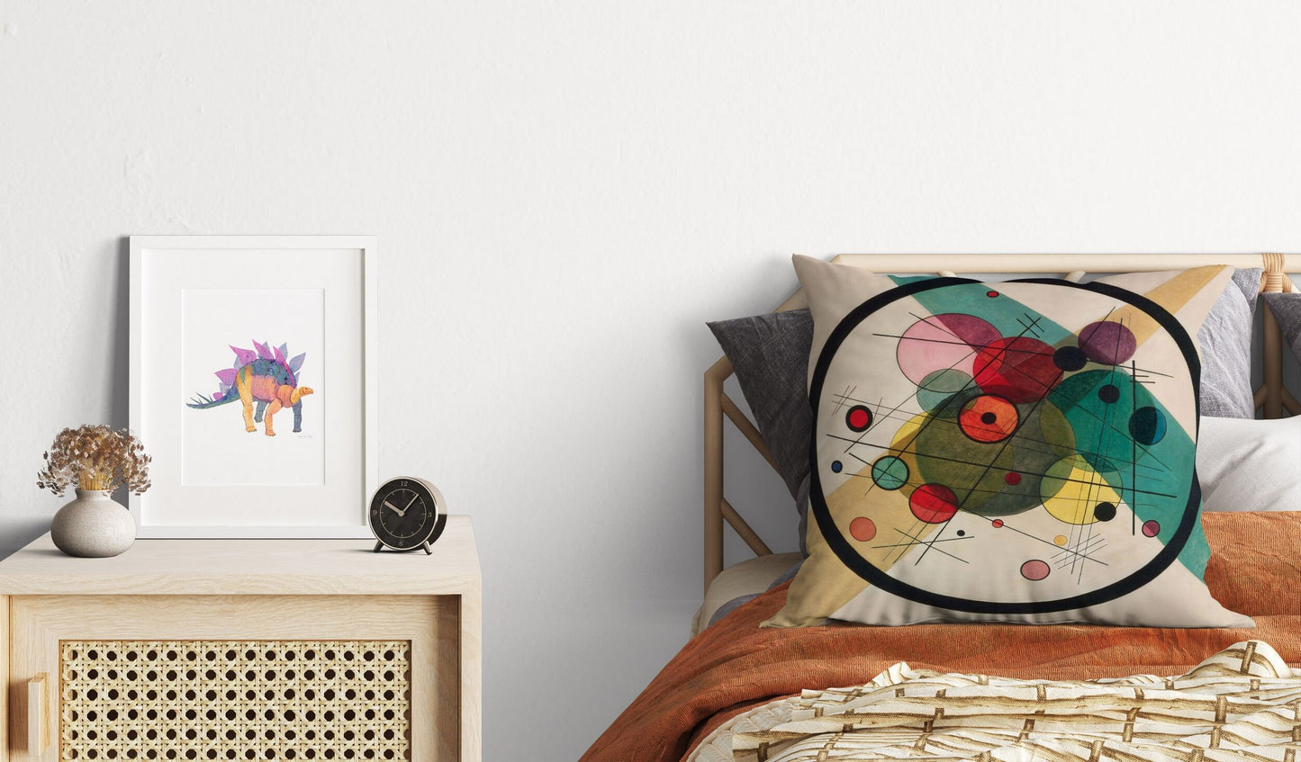 Wassily Kandinsky Abstract Painting, Throw Pillow Cover, Abstract Art Pillow, Soft Pillow Cases, Black, Modern Pillow, 18 X 18 Pillow Covers