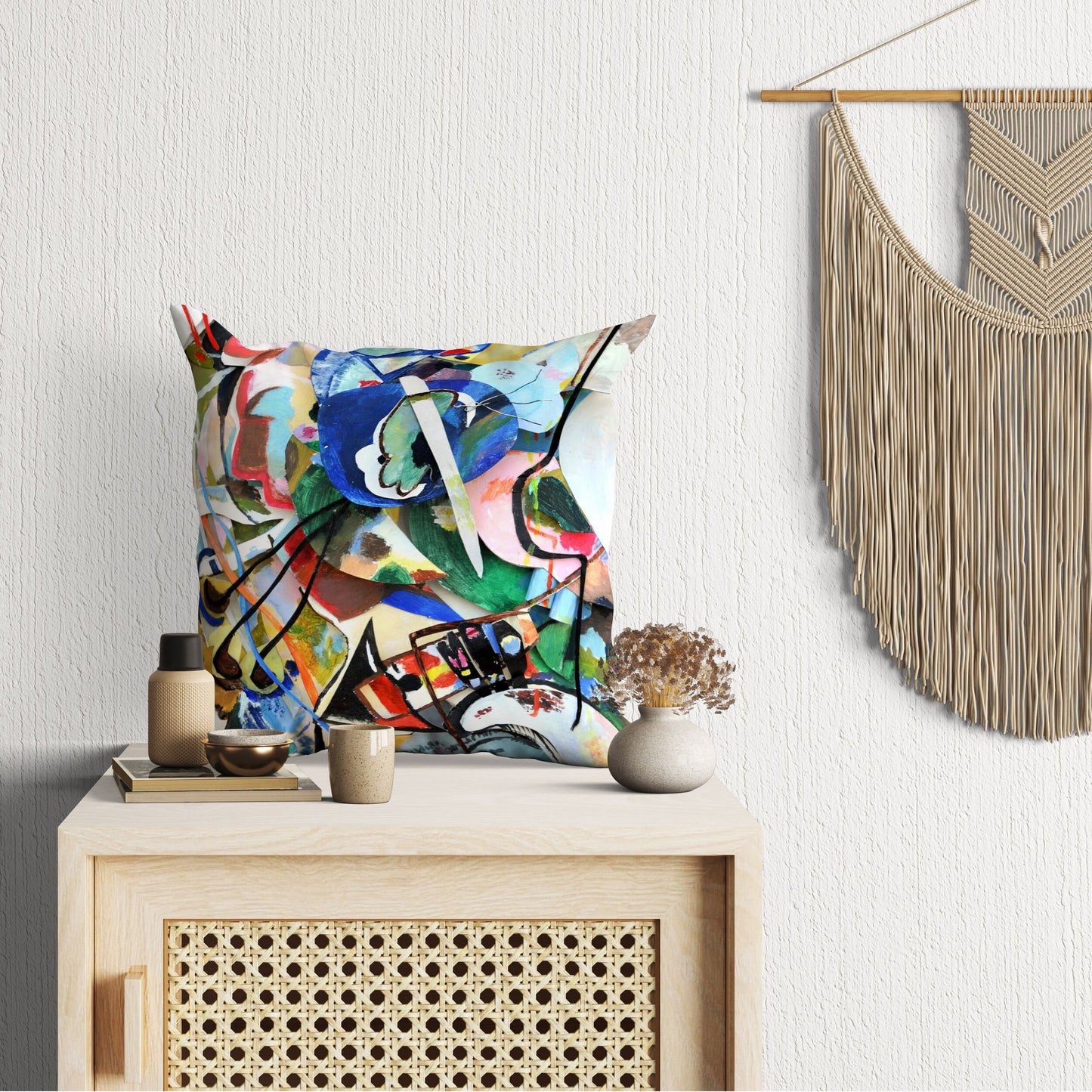 Wassily Kandinsky Abstract Painting, Throw Pillow Cover, Abstract Pillow Case, Soft Pillow Cases, Colorful Pillow Case, Contemporary Pillow