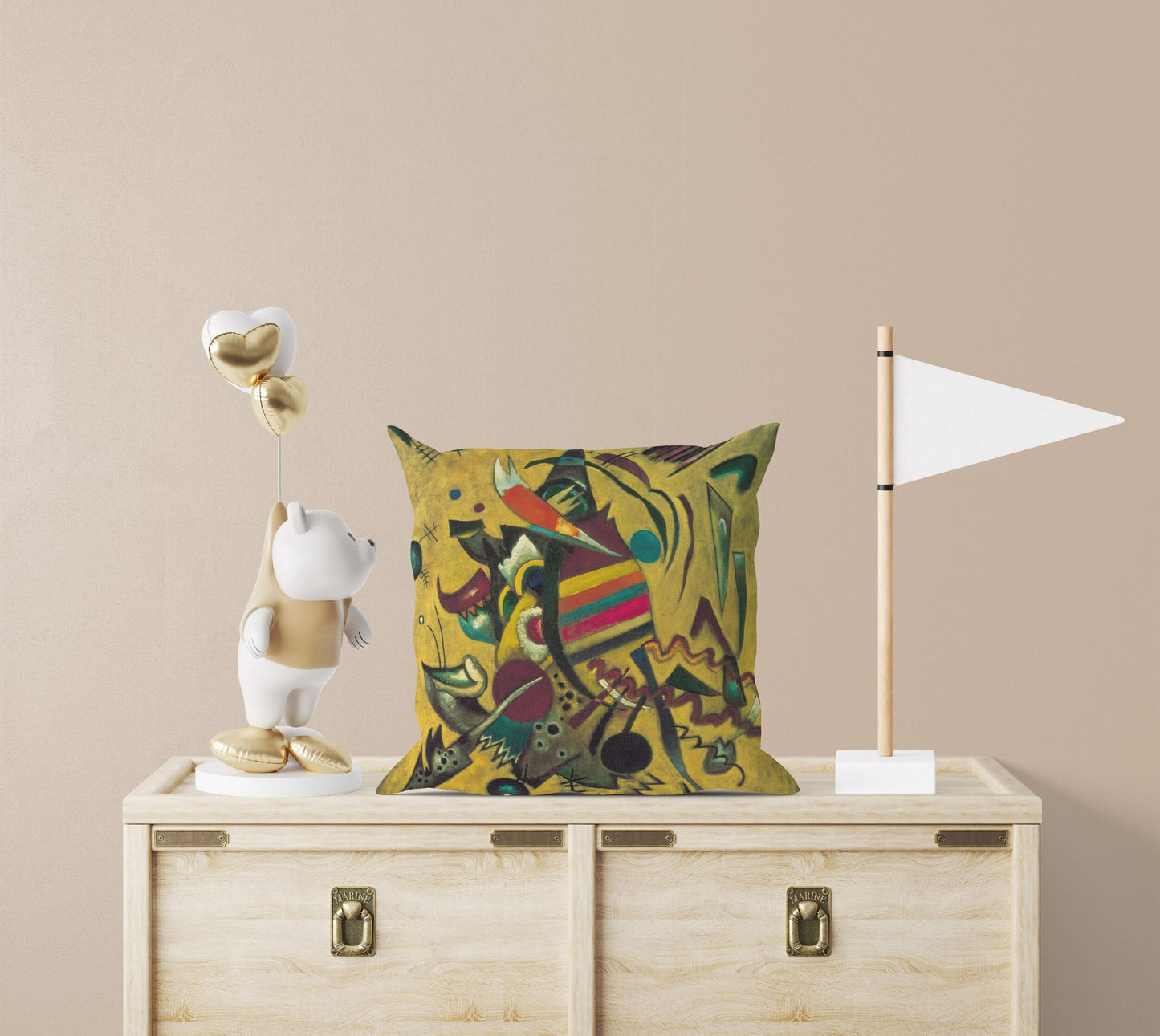 Wassily Kandinsky Abstract Painting, Decorative Pillow, Abstract Pillow, Colorful Pillow Case, Playroom Decor, Indoor Pillow Cases