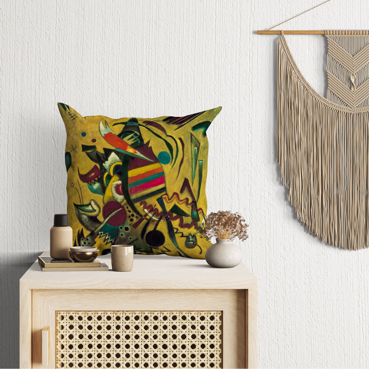 Wassily Kandinsky Abstract Painting, Decorative Pillow, Abstract Pillow, Colorful Pillow Case, Playroom Decor, Indoor Pillow Cases