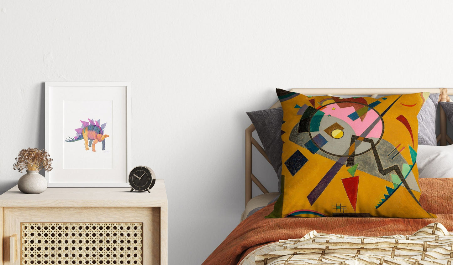 Wassily Kandinsky Abstract Painting, Decorative Pillow, Abstract Art Pillow, Artist Pillow, Orange Pillow Case, Contemporary Pillow