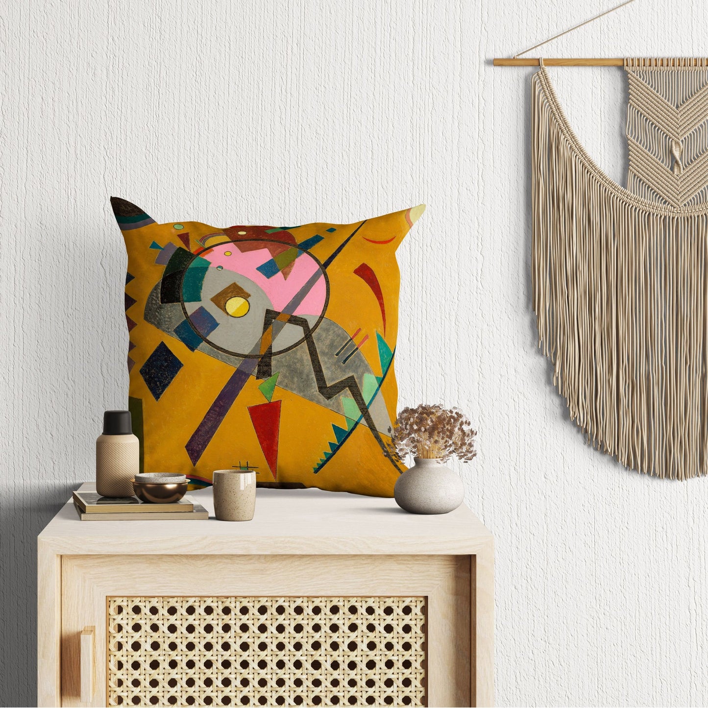 Wassily Kandinsky Abstract Painting, Decorative Pillow, Abstract Art Pillow, Artist Pillow, Orange Pillow Case, Contemporary Pillow