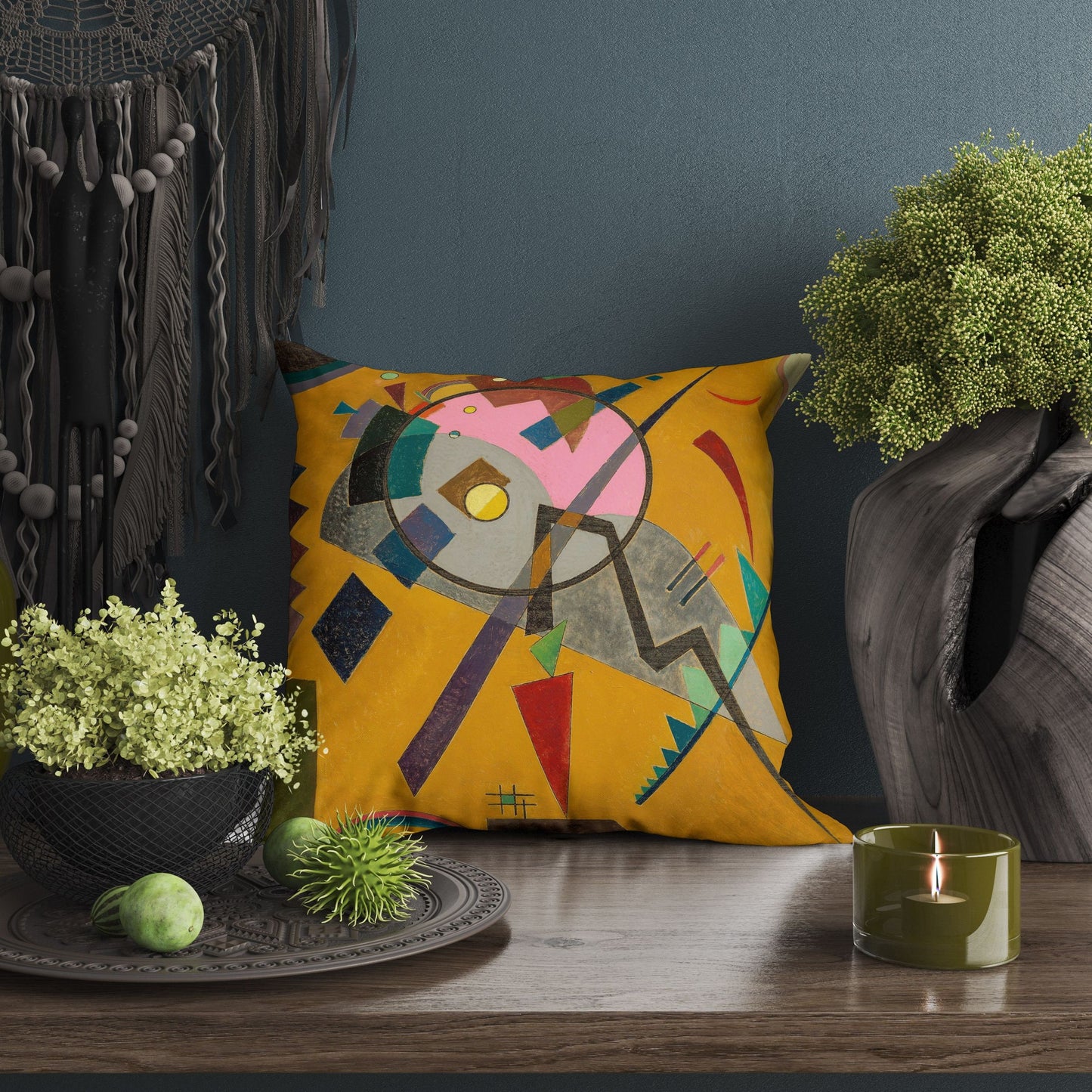 Wassily Kandinsky Abstract Painting, Decorative Pillow, Abstract Art Pillow, Artist Pillow, Orange Pillow Case, Contemporary Pillow