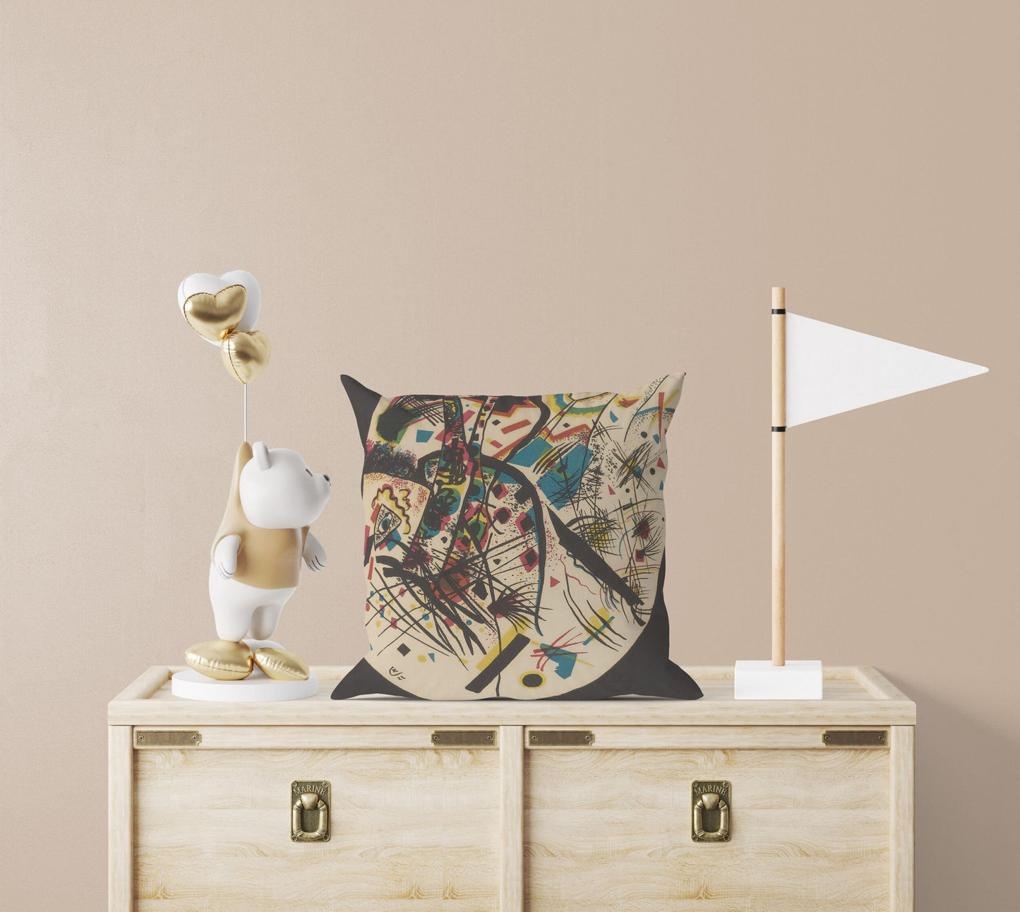 Wassily Kandinsky Abstract Painting, Pillow Case, Geometric Pillow, Designer Pillow, Colorful Pillow Case, Modern Pillow, Large Pillow Cases