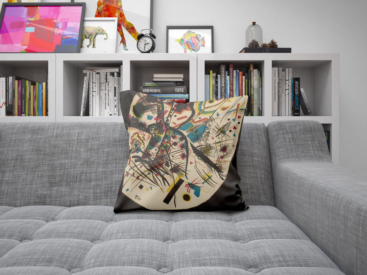 Wassily Kandinsky Abstract Painting, Pillow Case, Geometric Pillow, Designer Pillow, Colorful Pillow Case, Modern Pillow, Large Pillow Cases