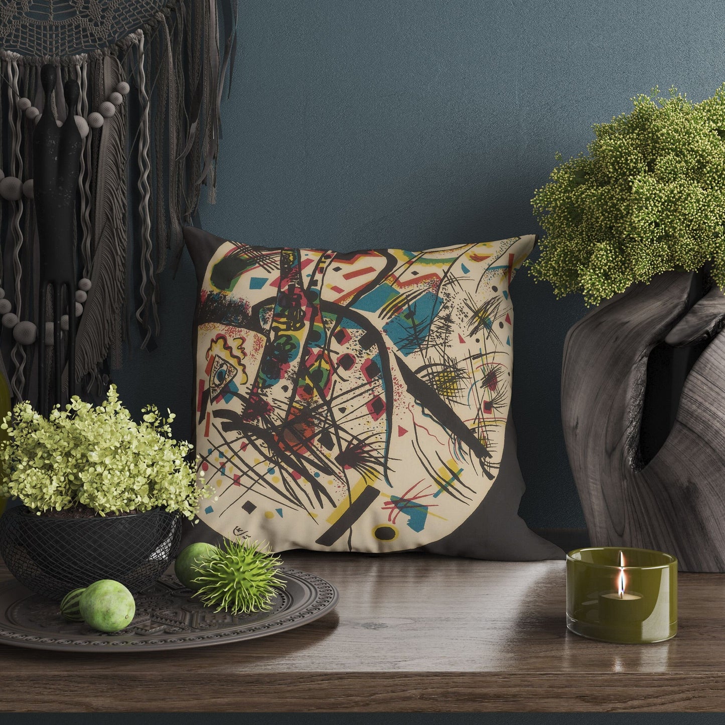 Wassily Kandinsky Abstract Painting, Pillow Case, Geometric Pillow, Designer Pillow, Colorful Pillow Case, Modern Pillow, Large Pillow Cases