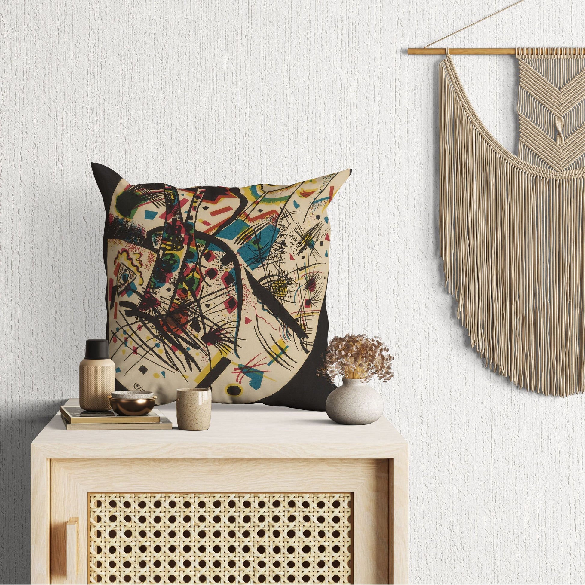 Wassily Kandinsky Abstract Painting, Pillow Case, Geometric Pillow, Designer Pillow, Colorful Pillow Case, Modern Pillow, Large Pillow Cases