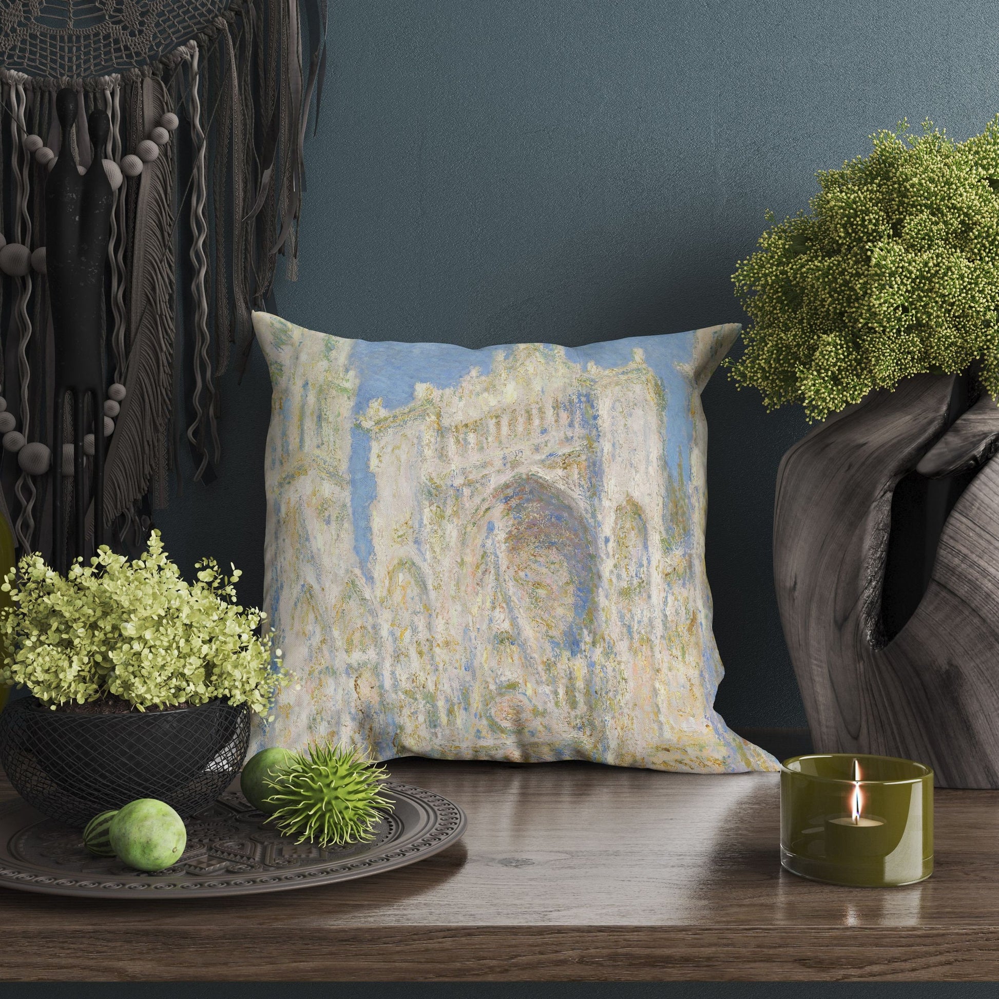Claude Monet Famous Painting Rouen Cathedral, Throw Pillow, Abstract Throw Pillow, Designer Pillow, Housewarming Gift, Holiday Gift