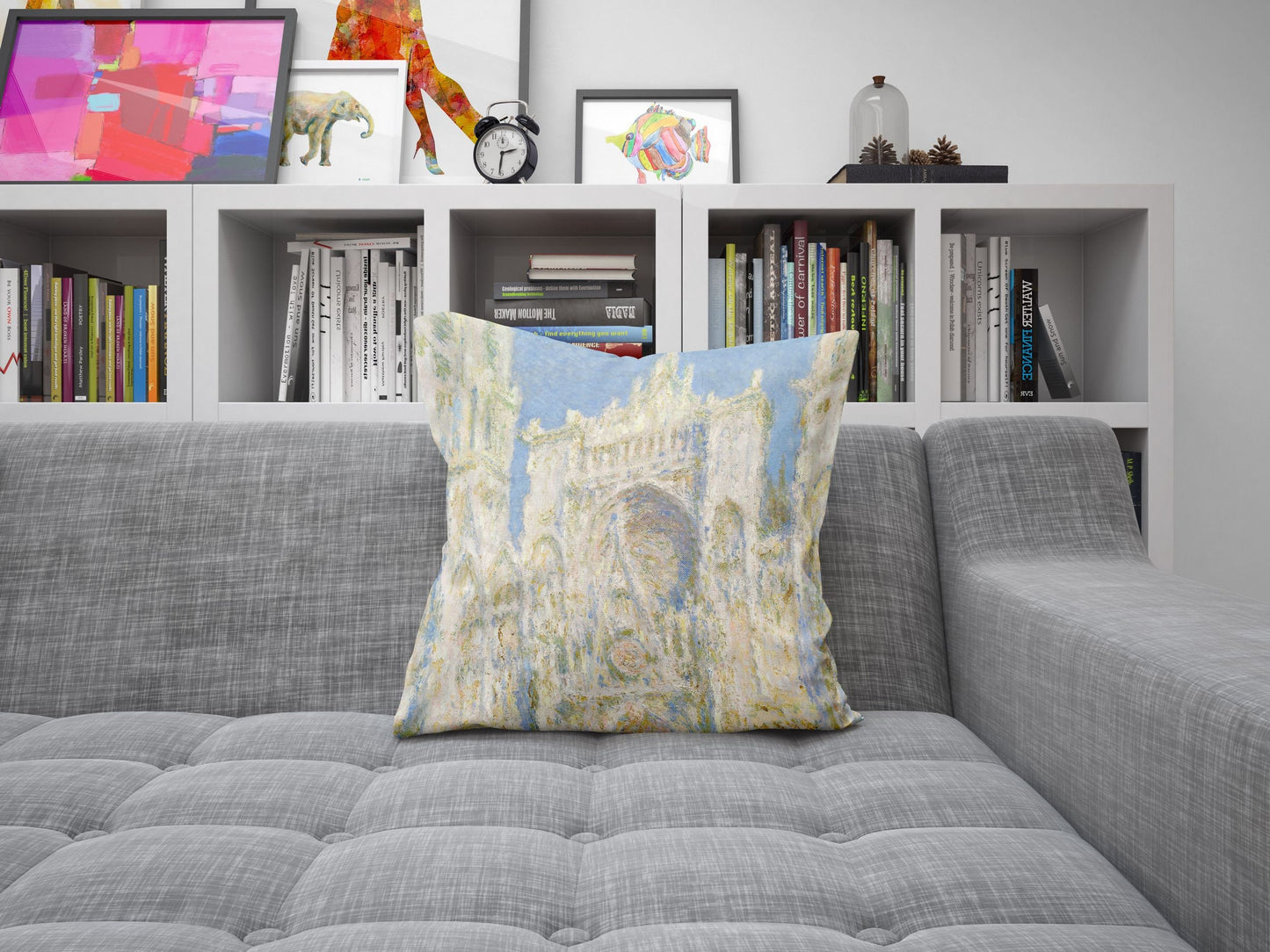 Claude Monet Famous Painting Rouen Cathedral, Throw Pillow, Abstract Throw Pillow, Designer Pillow, Housewarming Gift, Holiday Gift