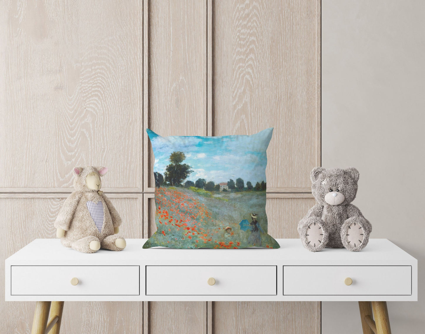 Claude Monet Famous Painting, Pillow Case, Abstract Throw Pillow Cover, Green Pillow Cases, Impressionist Pillow, Large Pillow Cases
