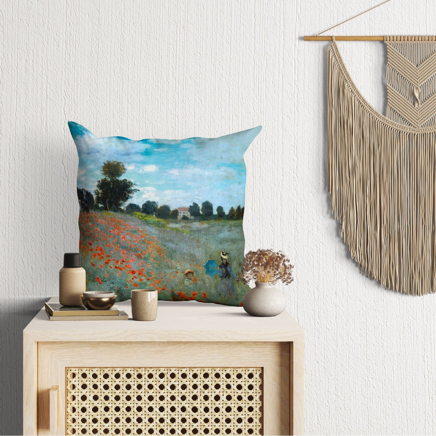 Claude Monet Famous Painting, Pillow Case, Abstract Throw Pillow Cover, Green Pillow Cases, Impressionist Pillow, Large Pillow Cases