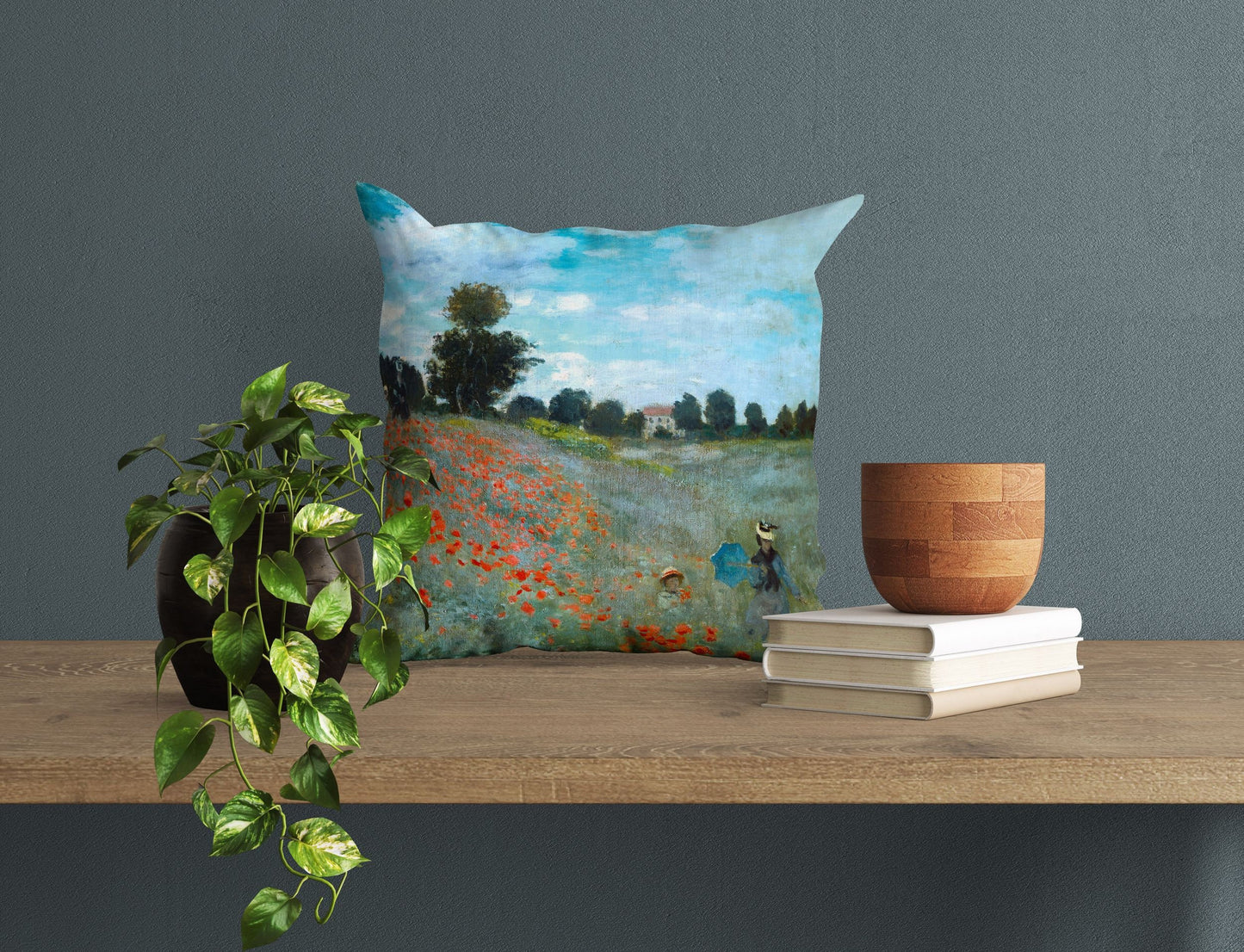 Claude Monet Famous Painting, Pillow Case, Abstract Throw Pillow Cover, Green Pillow Cases, Impressionist Pillow, Large Pillow Cases