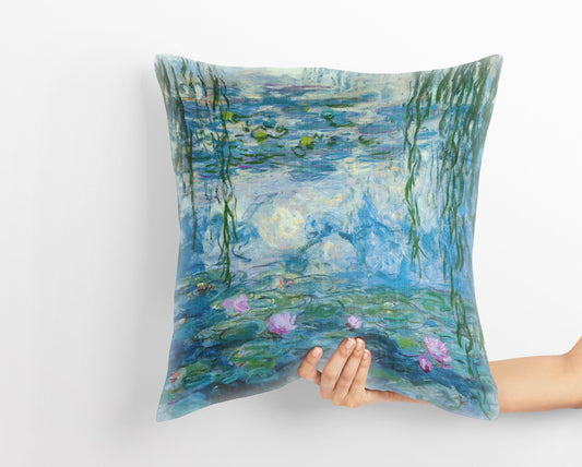 Claude Monet Famous Painting Water Lilies, Throw Pillow, Abstract Throw Pillow Cover, Soft Pillow Cases, Farmhouse Pillow, Farmhouse Decor