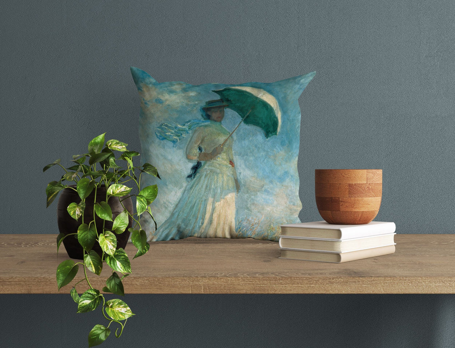 Claude Monet Famous Painting, Tapestry Pillows, Abstract Pillow, Designer Pillow, Green Pillow Cases, Housewarming Gift, Sofa Pillows