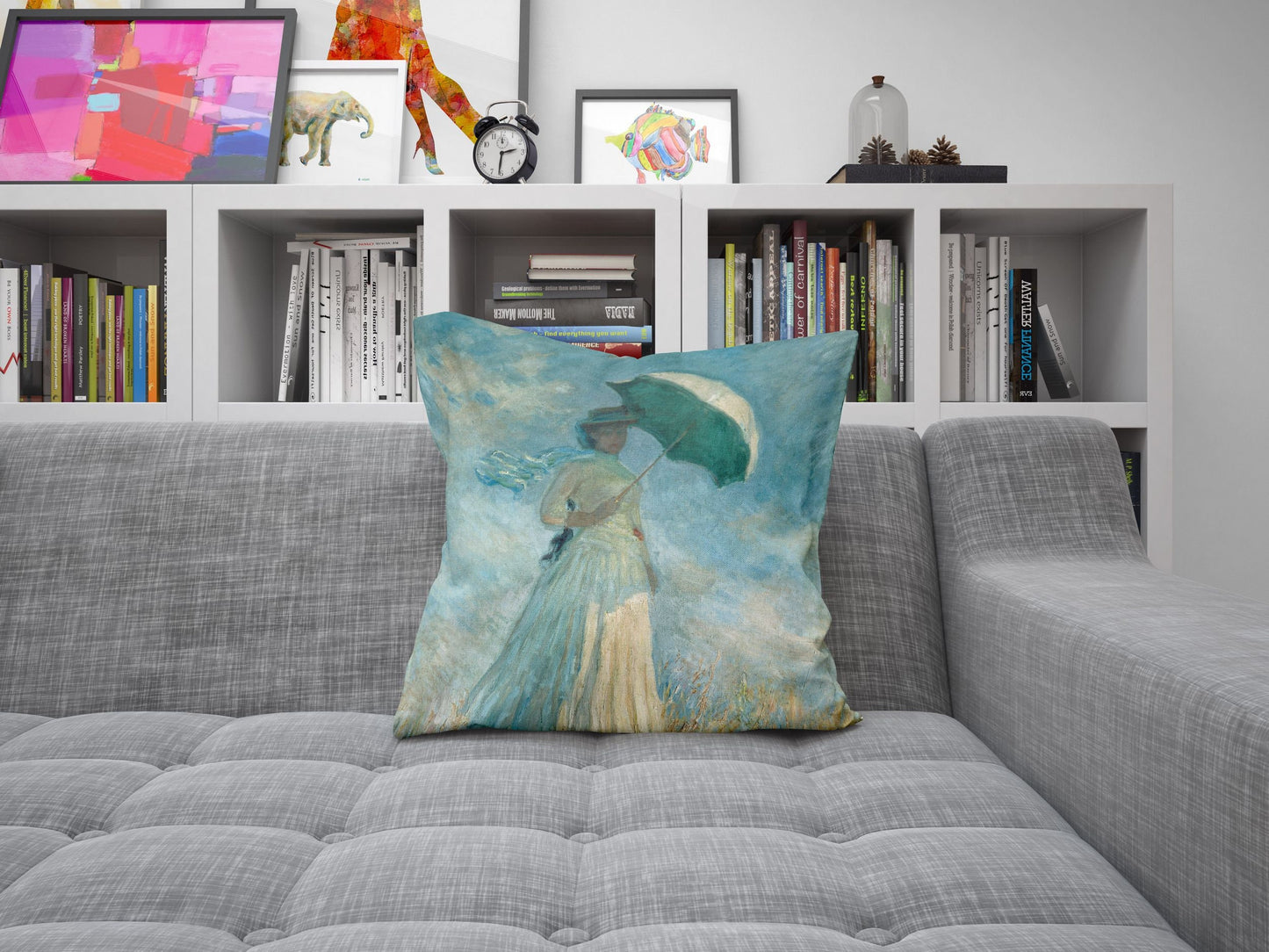 Claude Monet Famous Painting, Tapestry Pillows, Abstract Pillow, Designer Pillow, Green Pillow Cases, Housewarming Gift, Sofa Pillows