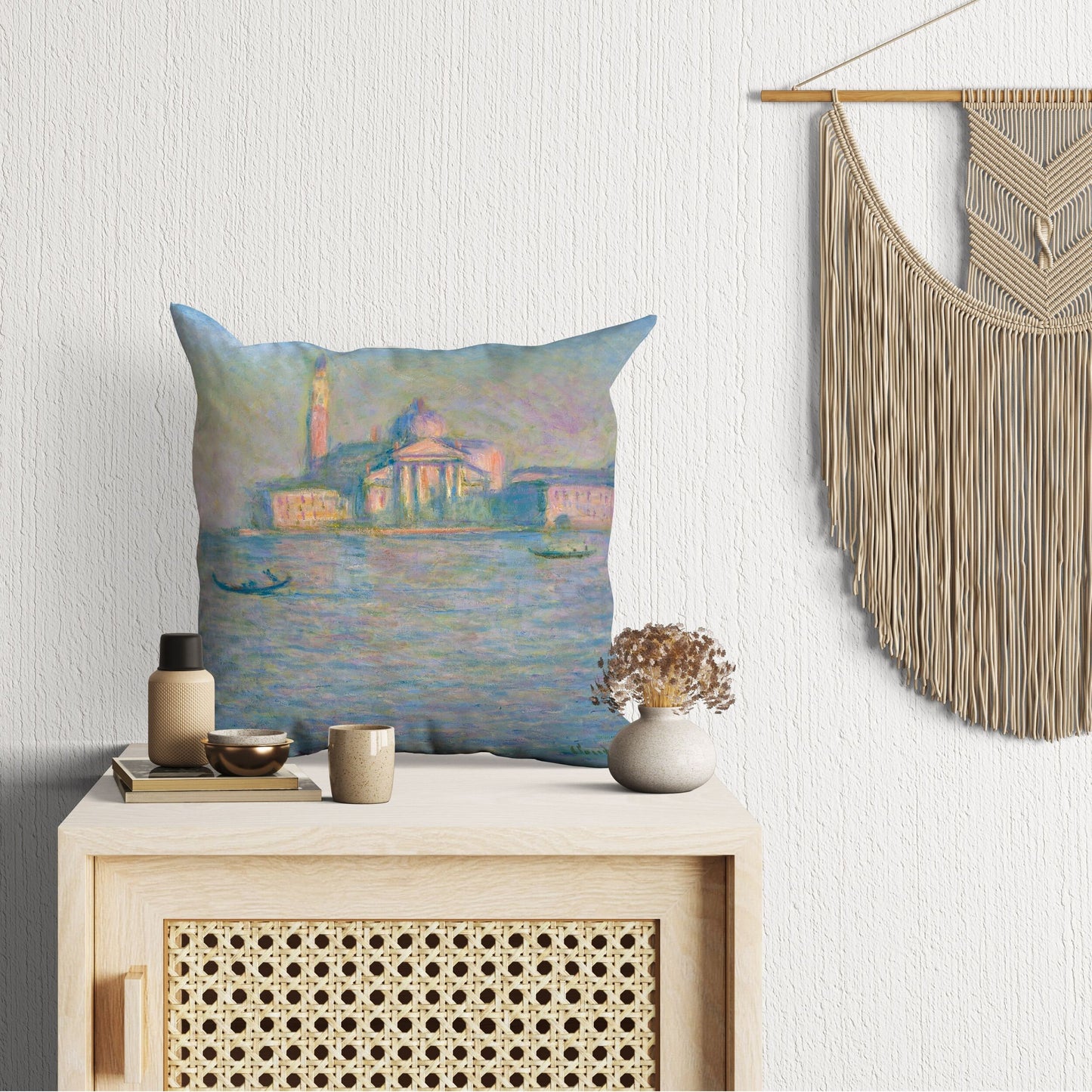 Claude Monet Famous Painting, Throw Pillow, Abstract Pillow, Artist Pillow, Green Pillow Cases, Impressionist Pillow, 18 X 18 Pillow Covers