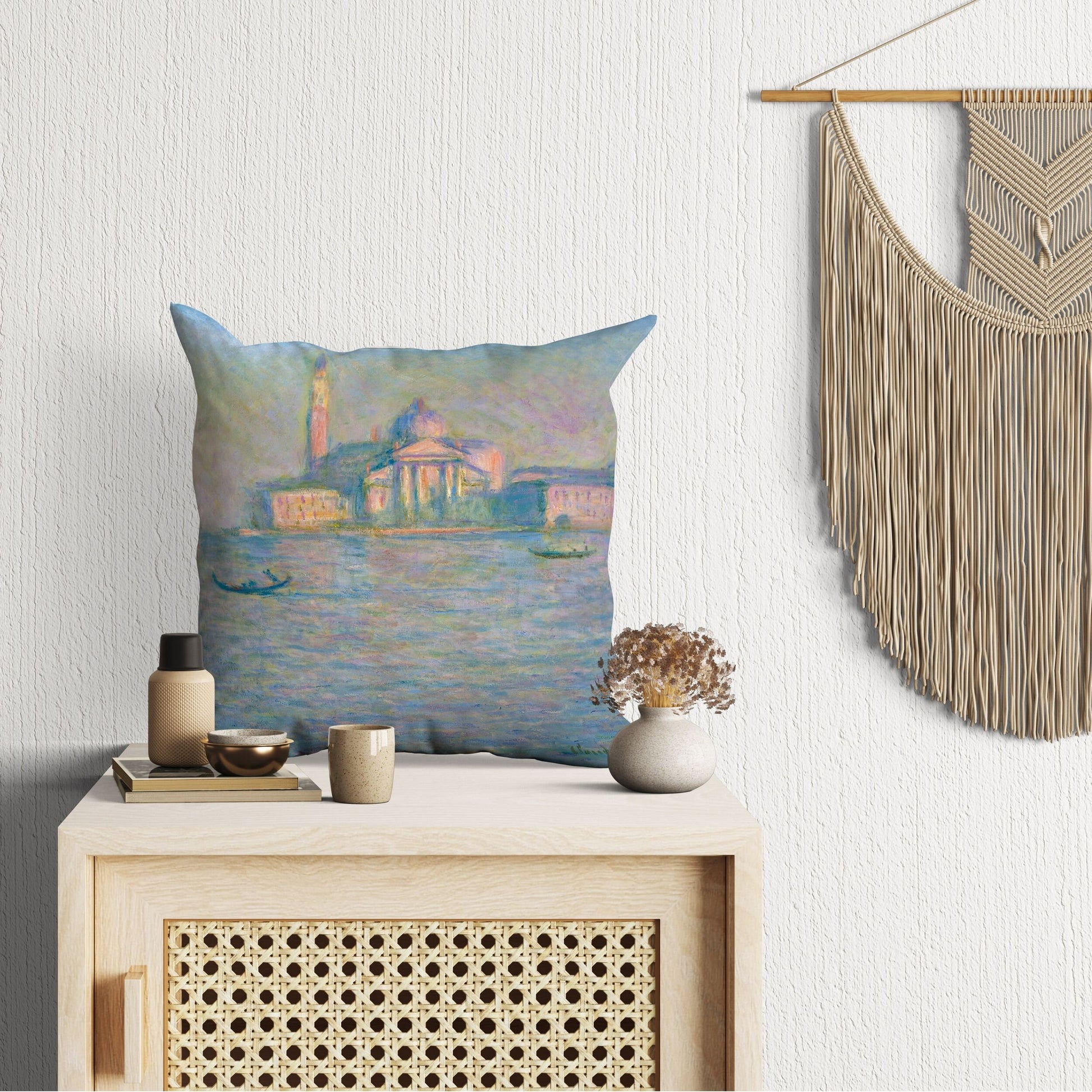 Claude Monet Famous Painting, Throw Pillow, Abstract Pillow, Artist Pillow, Green Pillow Cases, Impressionist Pillow, 18 X 18 Pillow Covers