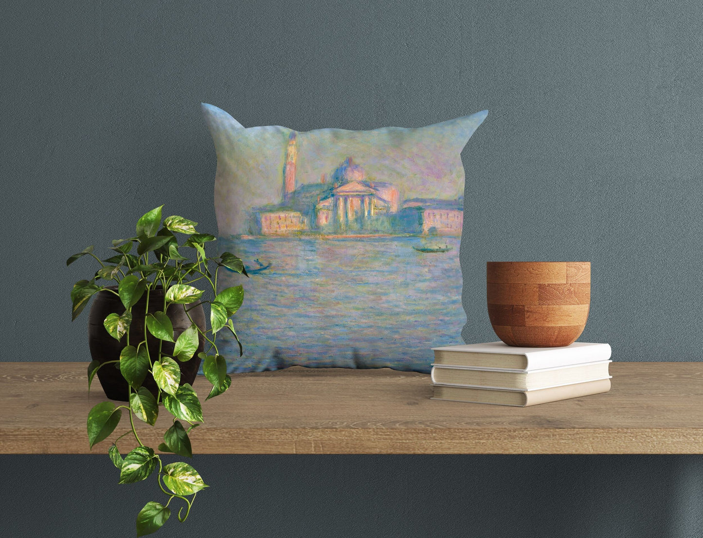 Claude Monet Famous Painting, Throw Pillow, Abstract Pillow, Artist Pillow, Green Pillow Cases, Impressionist Pillow, 18 X 18 Pillow Covers