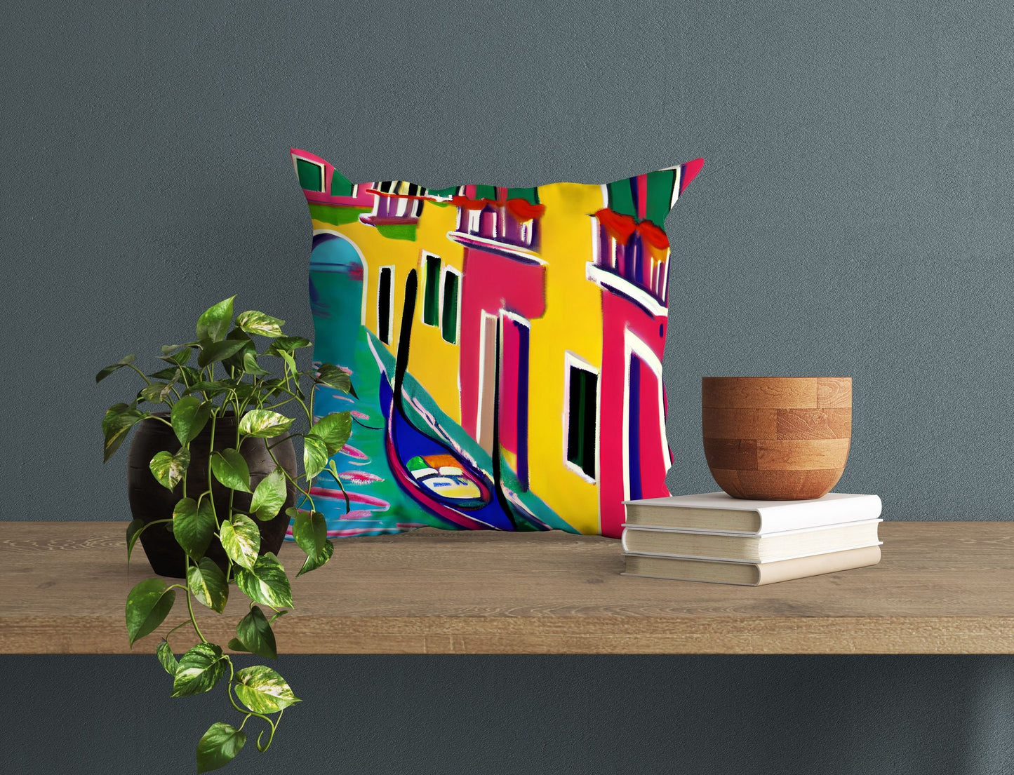 Venice Abstract Pillow, Soft Pillow Cases, Colorful Pillow Case, Fashion, 20X20 Pillow Cover, Farmhouse Pillow, Abstract Decor