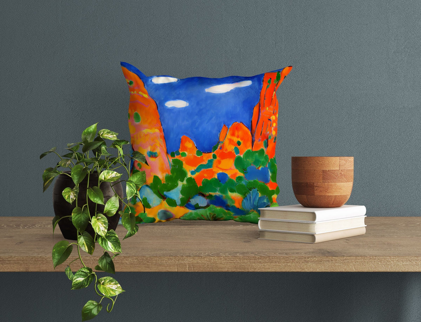 Landscape Art, Pillow Case, Abstract Pillow, Art Pillow, Colorful Pillow Case, Fashion, Square Pillow, Housewarming Gift, Farmhouse Decor