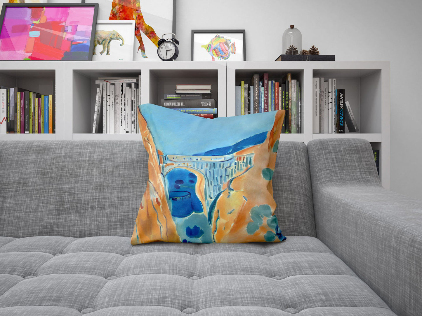 Landscape Art, Decorative Pillow, Abstract Throw Pillow Cover, Contemporary Pillow, Large Pillow, Home Decor Pillow, Indoor Pillow Cases