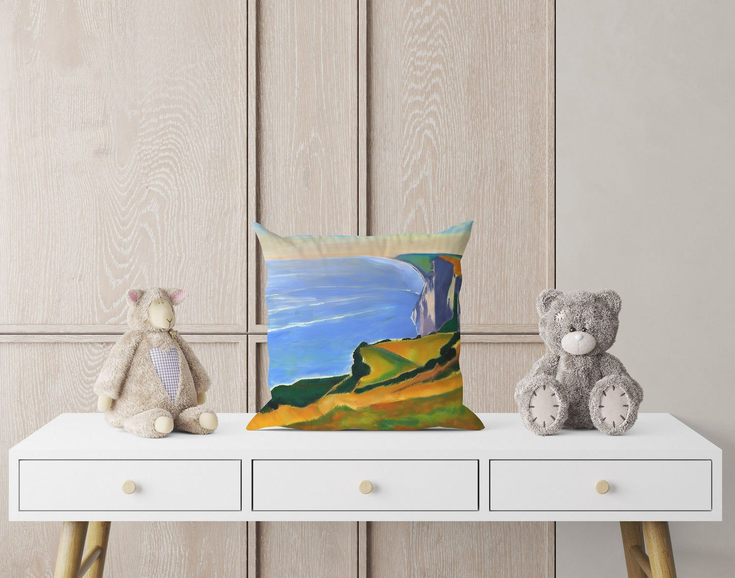 Landscape Art Throw Pillow, Abstract Pillow, Art Pillow, Colorful Pillow Case, Modern Pillow, Housewarming Gift, Indoor Pillow Cases