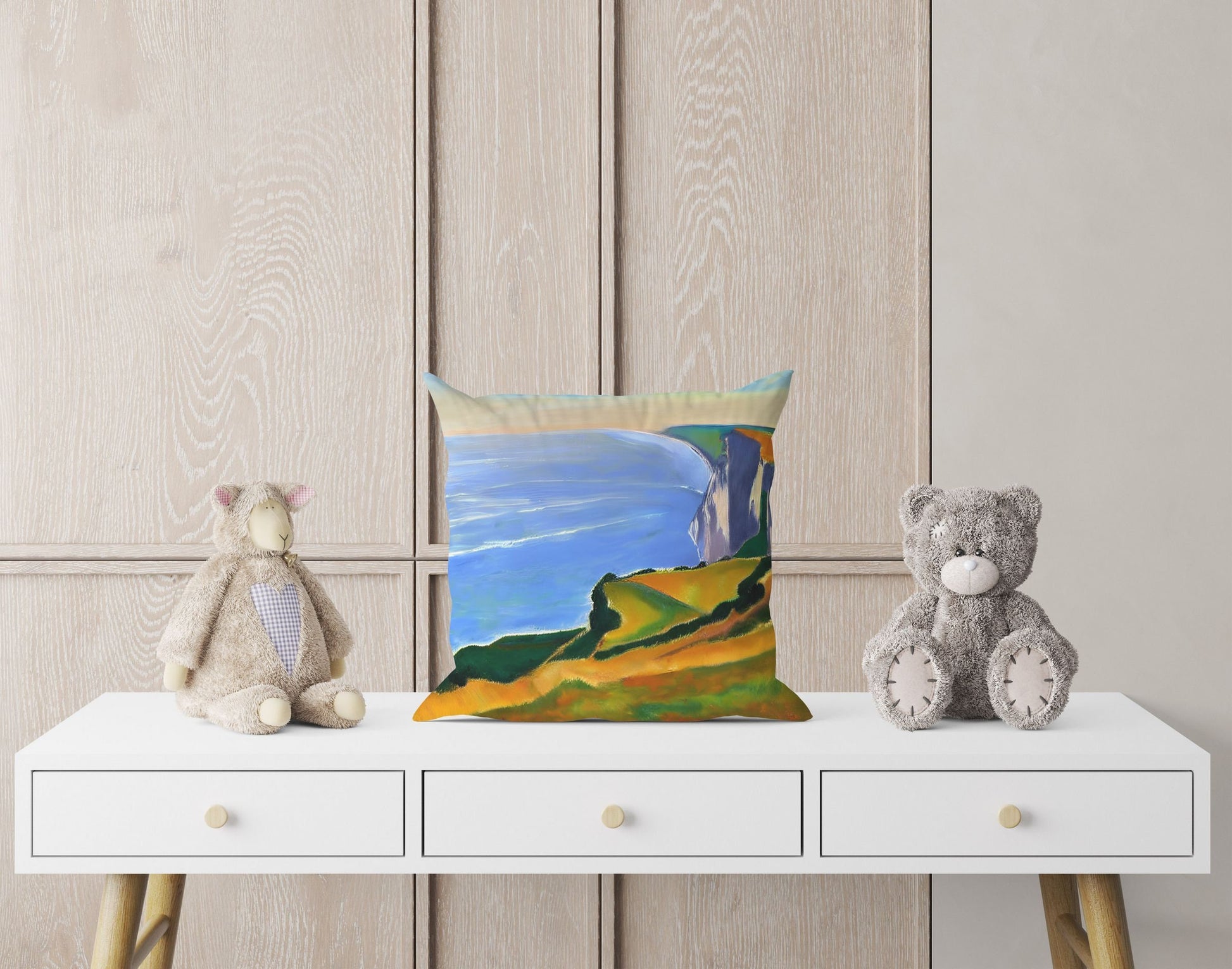 Landscape Art Throw Pillow, Abstract Pillow, Art Pillow, Colorful Pillow Case, Modern Pillow, Housewarming Gift, Indoor Pillow Cases