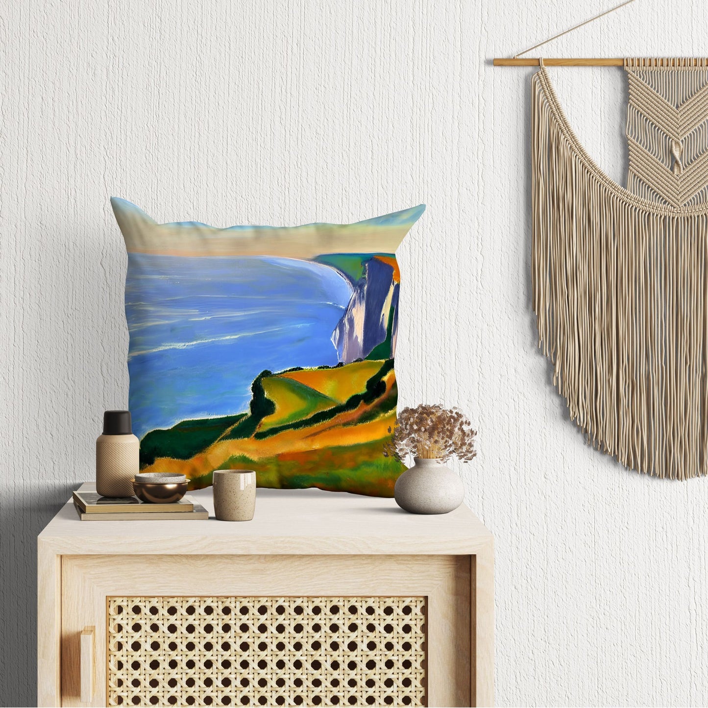 Landscape Art Throw Pillow, Abstract Pillow, Art Pillow, Colorful Pillow Case, Modern Pillow, Housewarming Gift, Indoor Pillow Cases