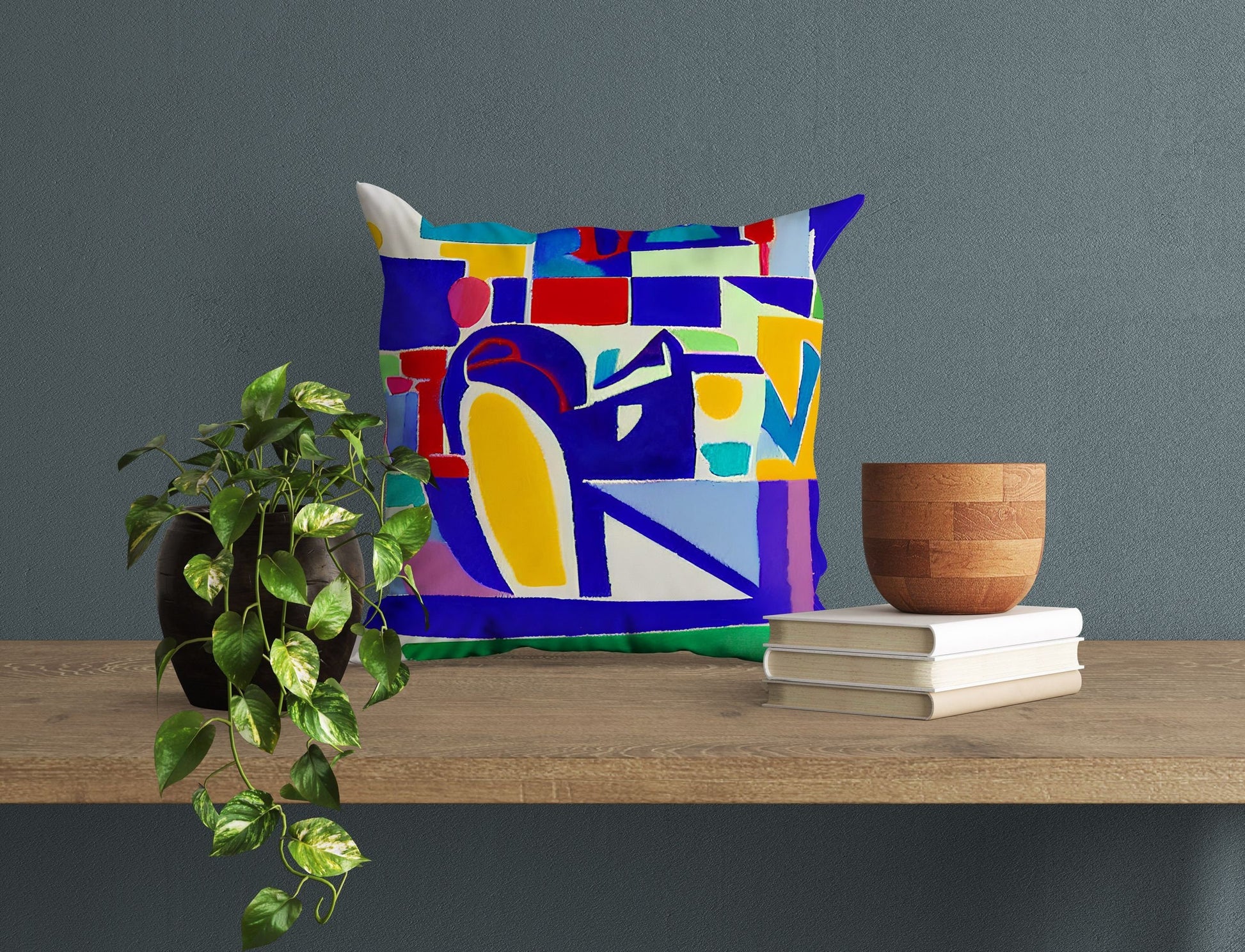 Abstract Art Matisse Style Throw Pillow, Abstract Pillow, Designer Pillow, Colorful Pillow Case, Fashion, Housewarming Gift, Indoor Pillow