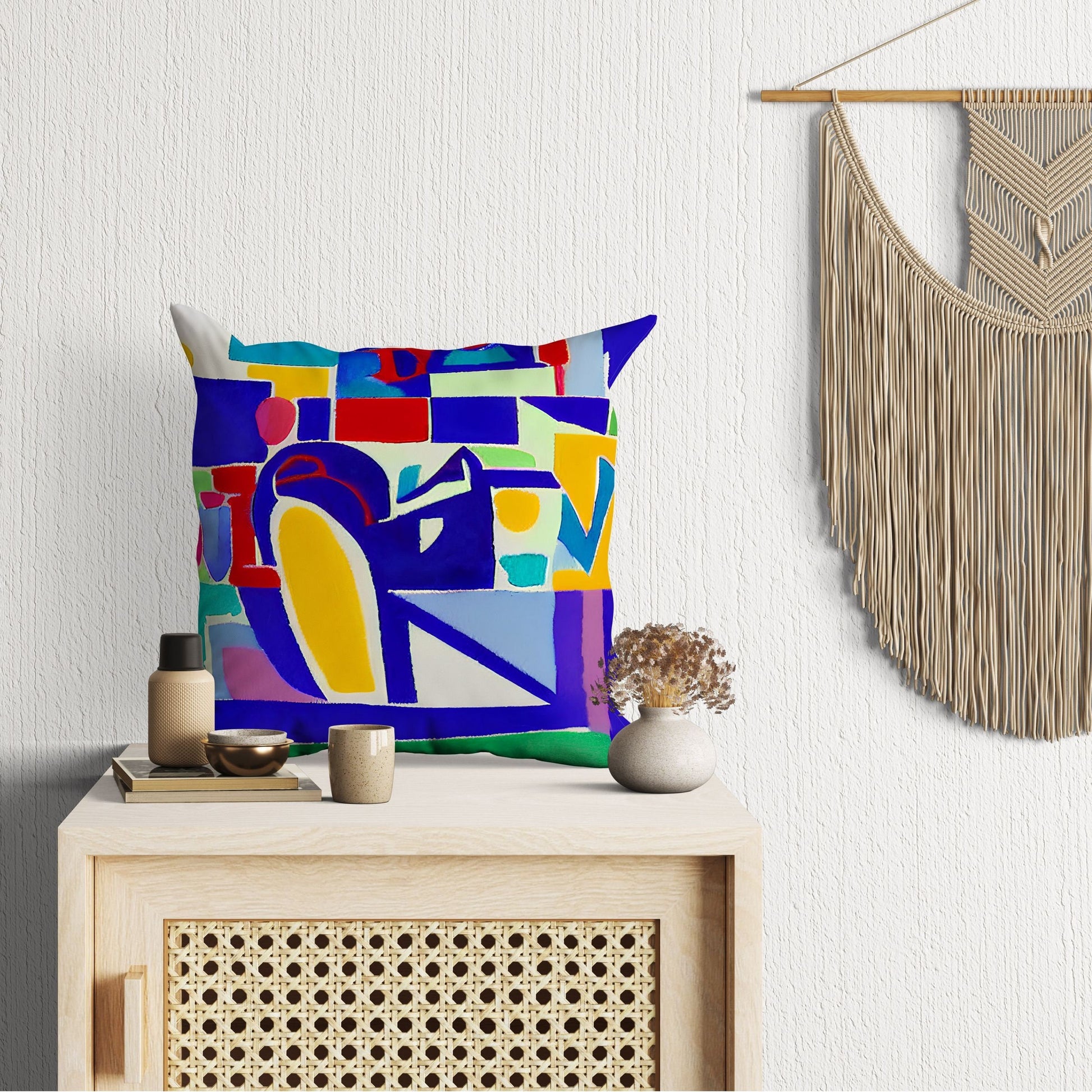 Abstract Art Matisse Style Throw Pillow, Abstract Pillow, Designer Pillow, Colorful Pillow Case, Fashion, Housewarming Gift, Indoor Pillow