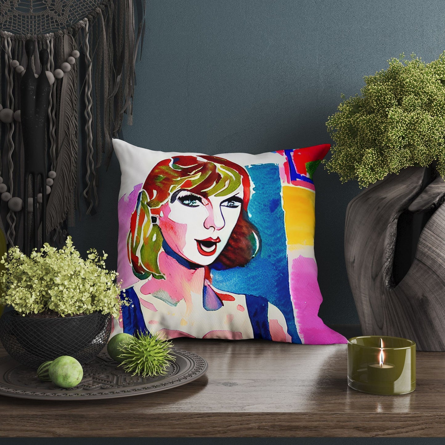 Taylor Swift Pillow Case, Abstract Throw Pillow Cover, Artist Pillow, Modern Pillow, 20X20 Pillow Cover, Housewarming Gift, Holiday Gift