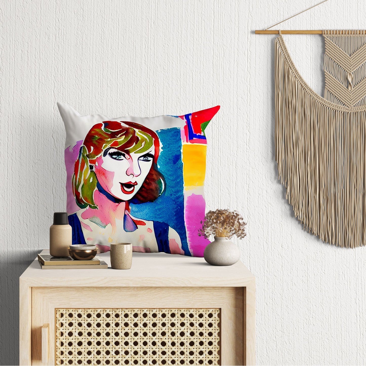 Taylor Swift Pillow Case, Abstract Throw Pillow Cover, Artist Pillow, Modern Pillow, 20X20 Pillow Cover, Housewarming Gift, Holiday Gift